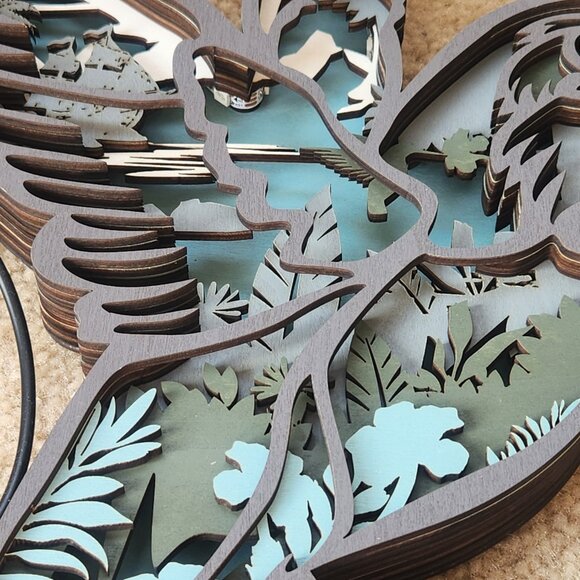 3D Carved Light Display Nightlight Hummingbird Bird--SEE VIDEO - Picture 3 of 3
